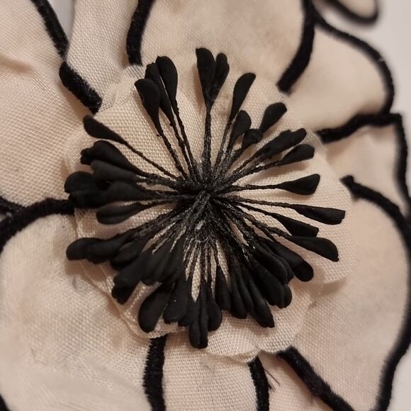 New ZARA Ecru & Black Floral Statement Earrings - Picture 9 of 11